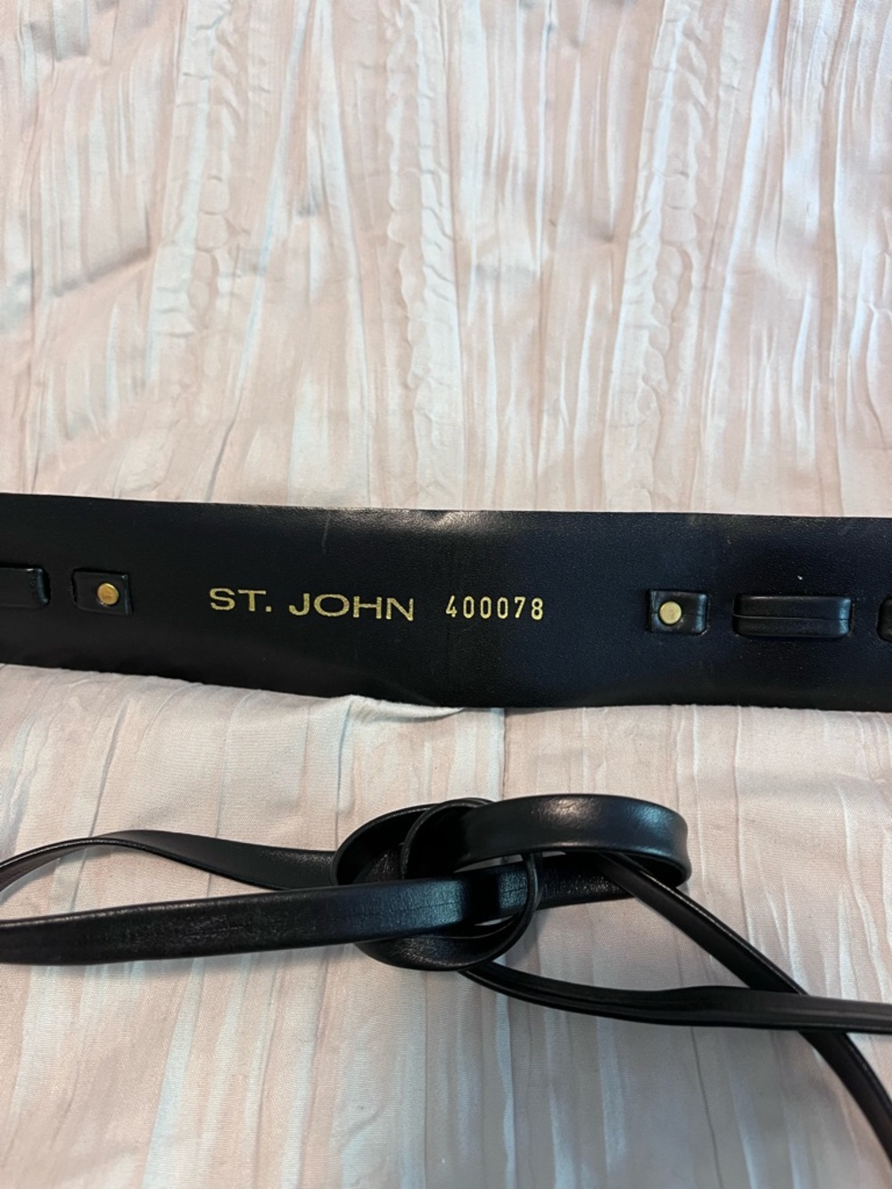 St John Leather Gold Ring Belt - Picture 4 of 5